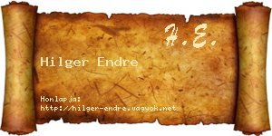 Hilger Endre névjegykártya