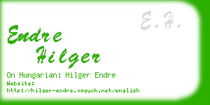 endre hilger business card